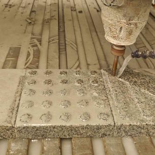 那曲 芝麻白花岗岩石材盲人石、盲道石、盲点石