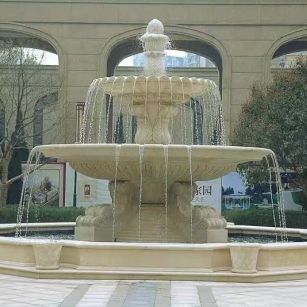 那曲 黄金麻花岗岩异型加工——户外庭院石雕流水喷泉