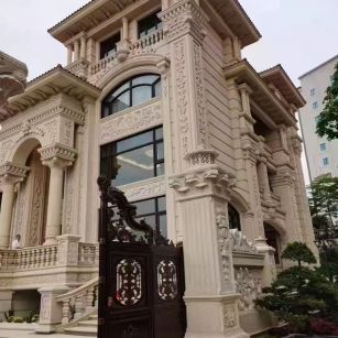 那曲 黄金麻花岗岩别墅外墙干挂效果展示