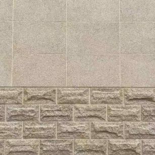 那曲 黄金麻自然面蘑菇石配荔枝面干挂