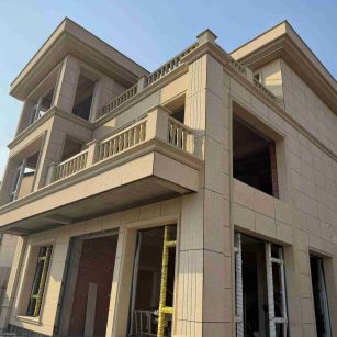 那曲 黄金麻花岗岩石材荔枝面外墙干挂效果展示