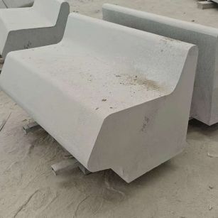 那曲 芝麻白花岗岩异形坐凳，石凳