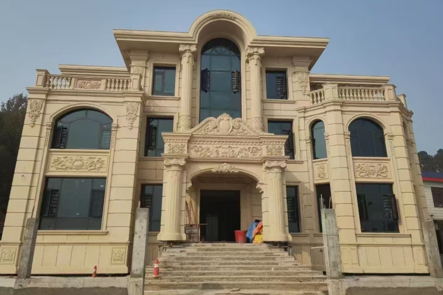 那曲 黄金麻花岗岩别墅外墙干挂