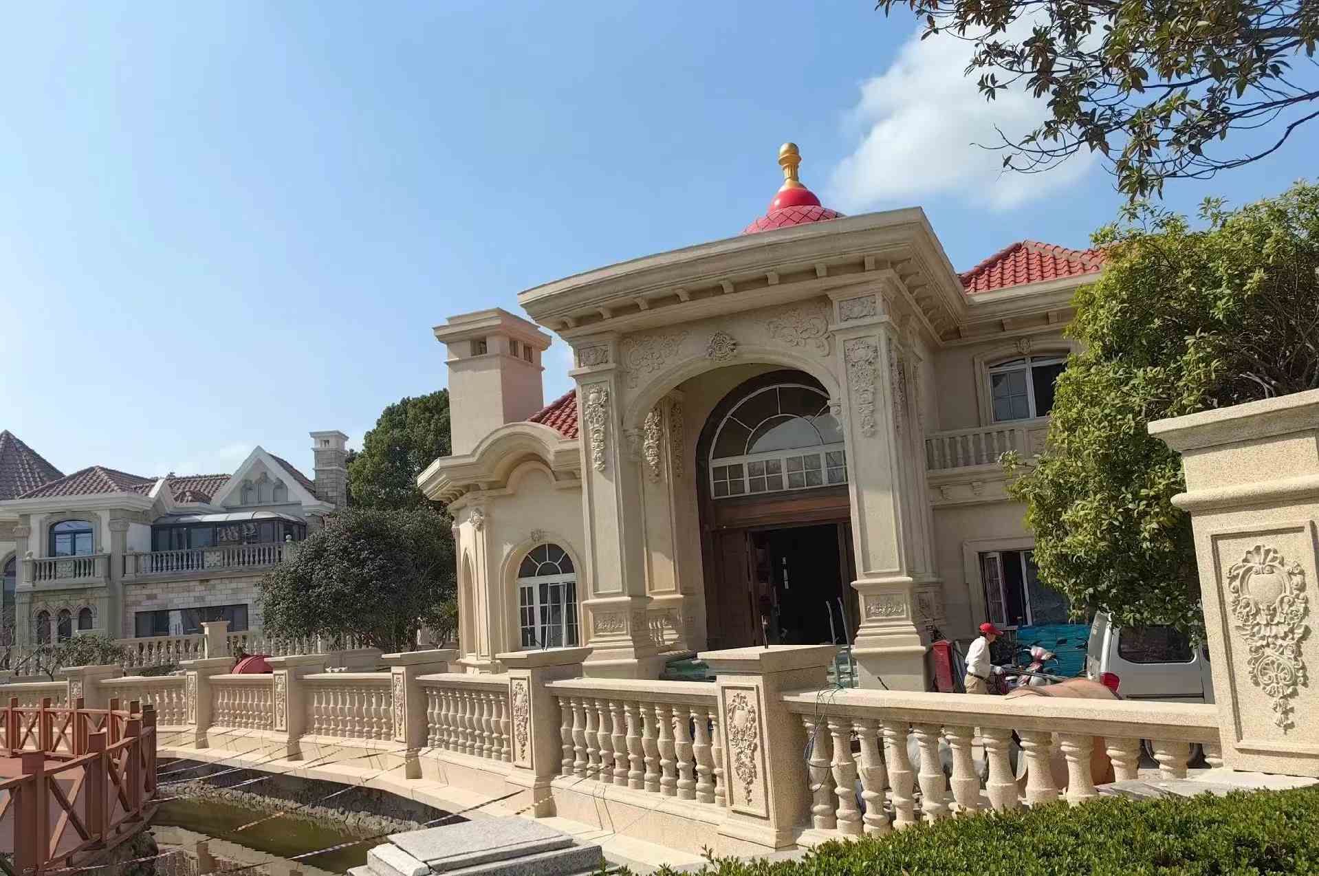 那曲 黄金麻花岗岩欧式别墅