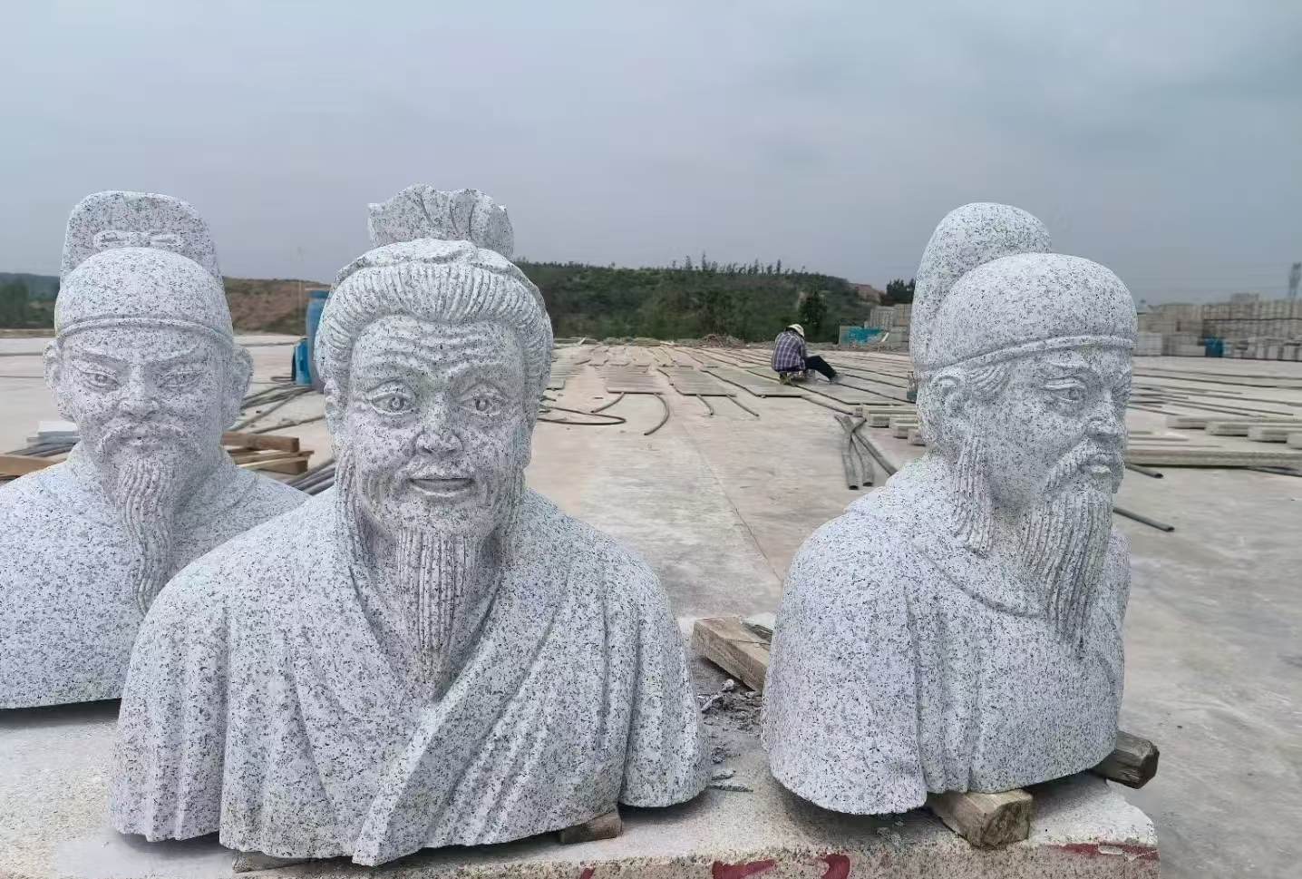 那曲 白麻花岗岩石材人物立体雕刻