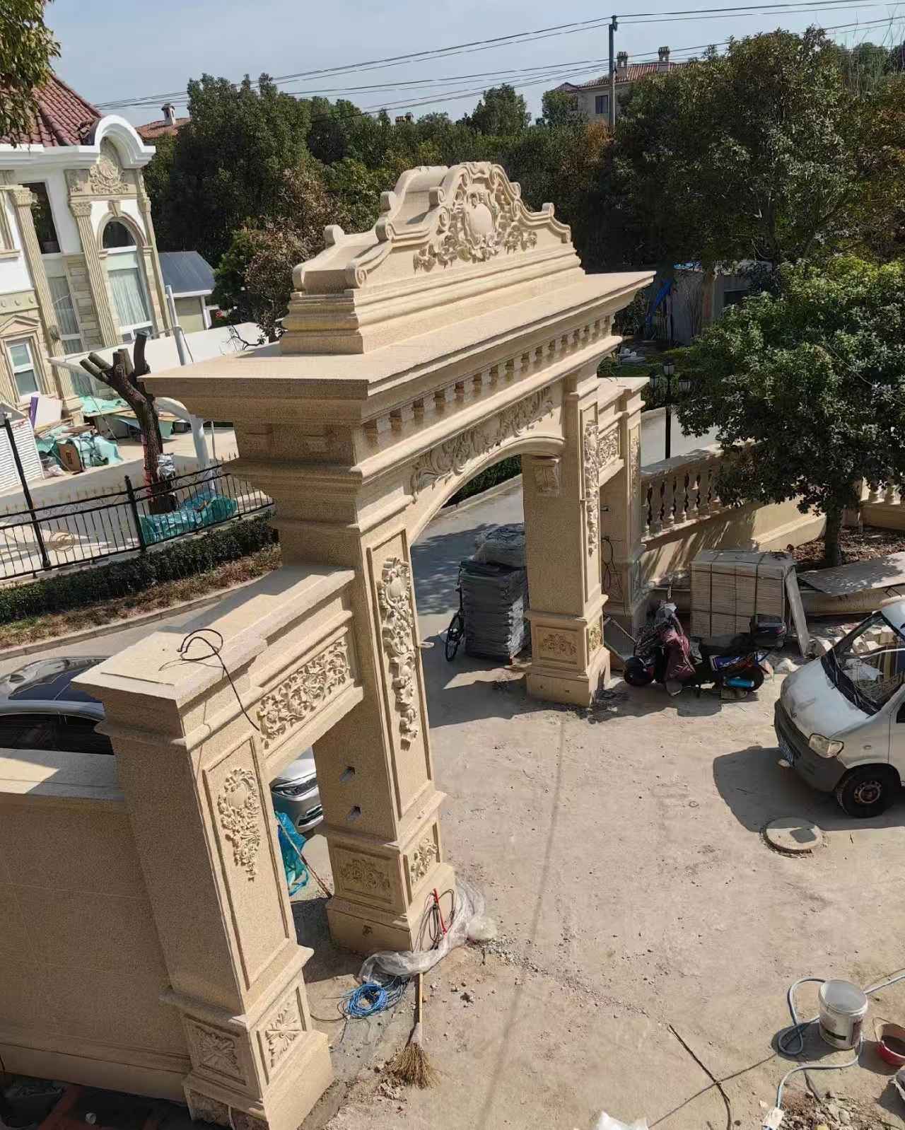 那曲 黄金麻荔枝面花岗岩别墅门楼