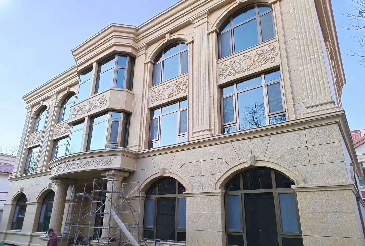 那曲 黄金麻花岗岩别墅外墙干挂